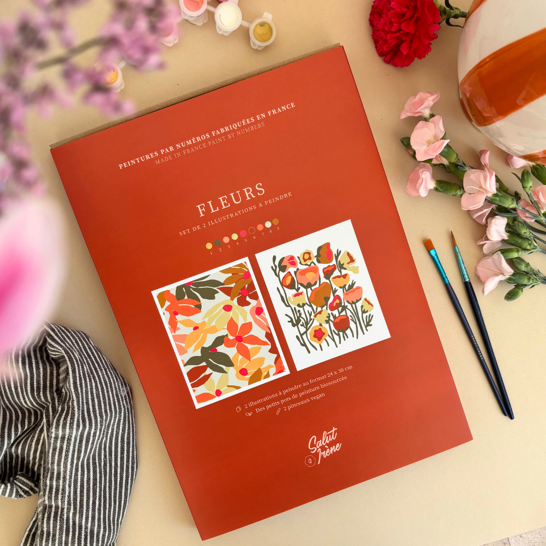 Kit peinture par numéros - Fleurs | Duo 24x30cm