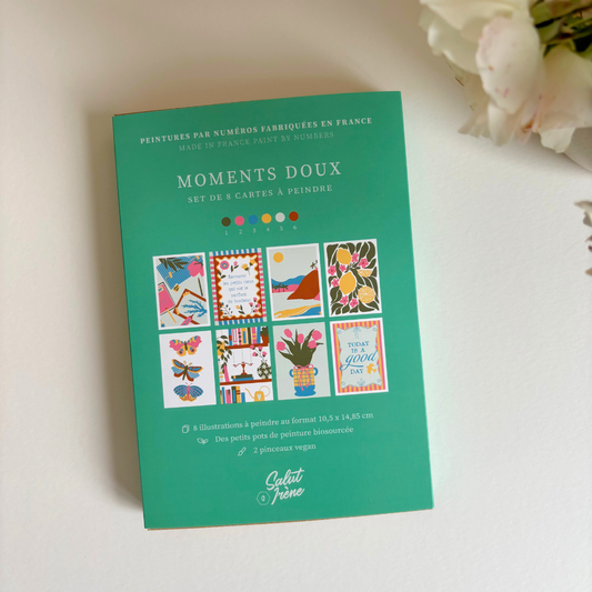 Cartes à peindre par numéros - Moments doux | 8 cartes