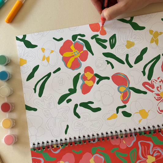Carnet de coloriage - Motifs en fleurs | A4