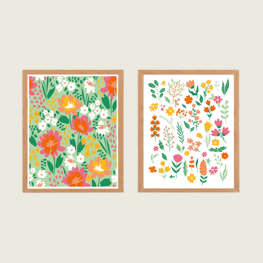 Kit peinture par numéros - Petites fleurs sauvages | Duo 24x30cm