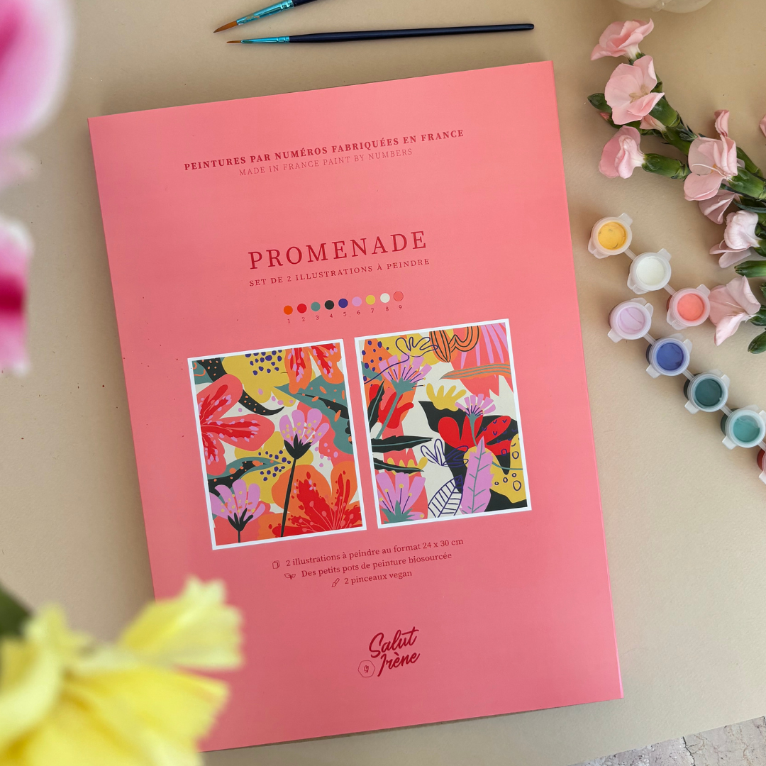 Kit peinture par numéros - Promenade rouge | Duo 24x30cm
