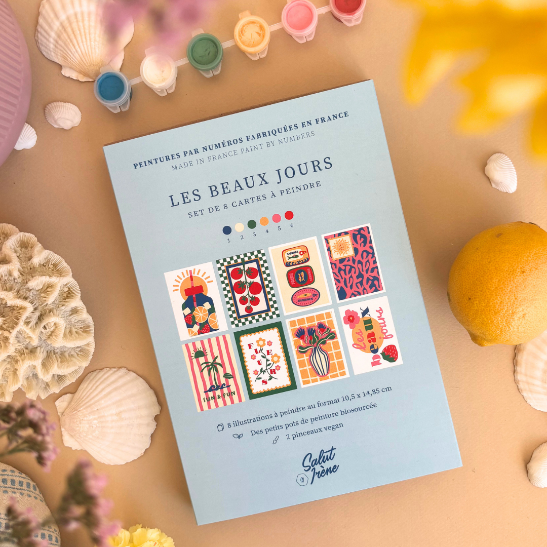 Cartes à peindre par numéros - Les beaux jours | 8 cartes