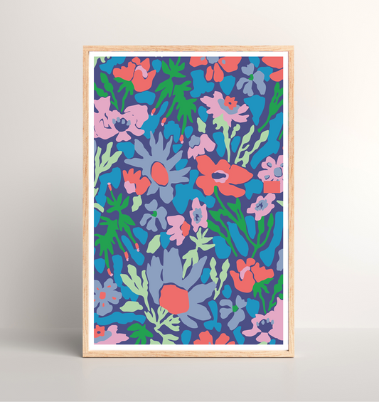 Kit peinture par numéros - Mon herbier | 40x60cm - Bleu