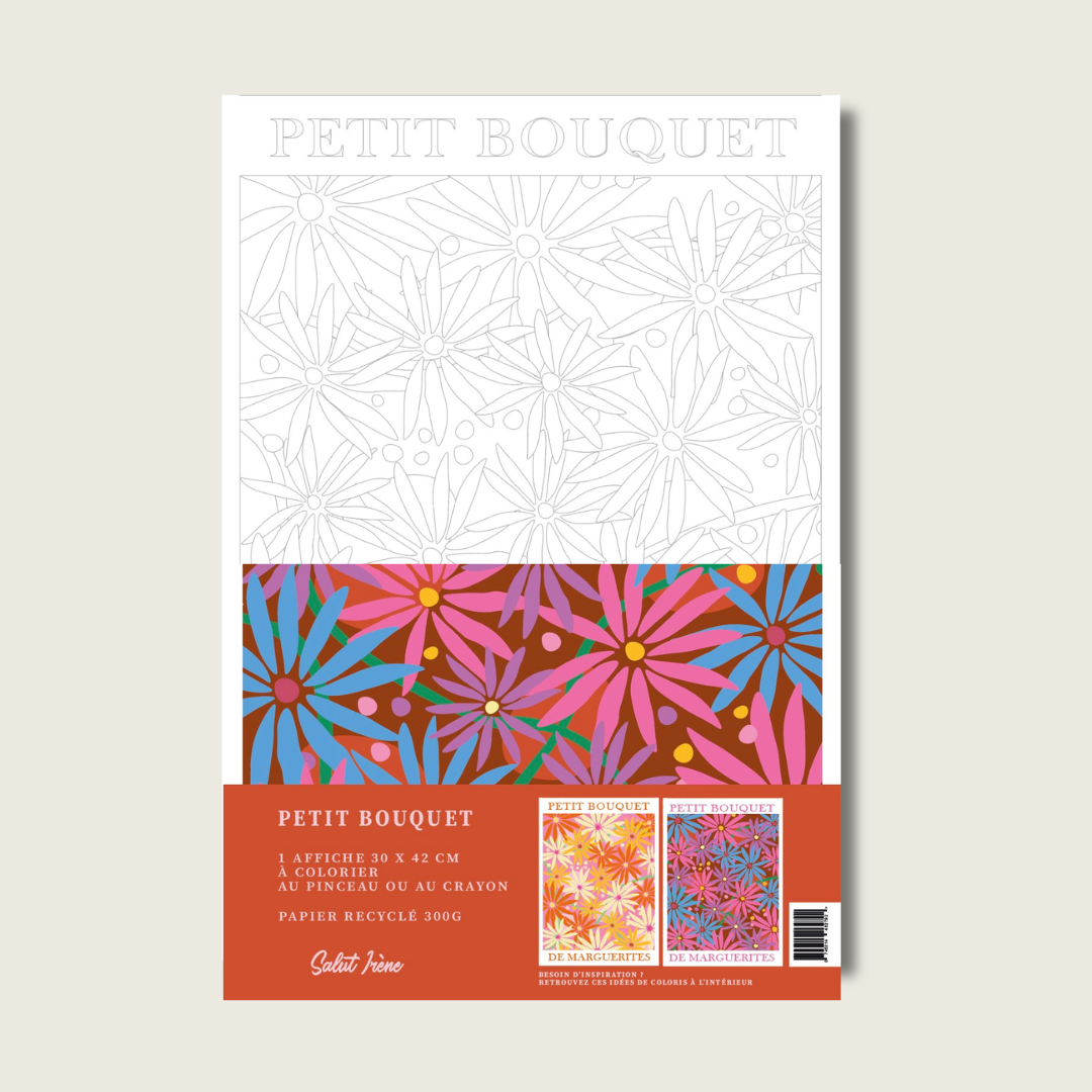 Grande affiche à colorier - Petit bouquet | 30x40cm