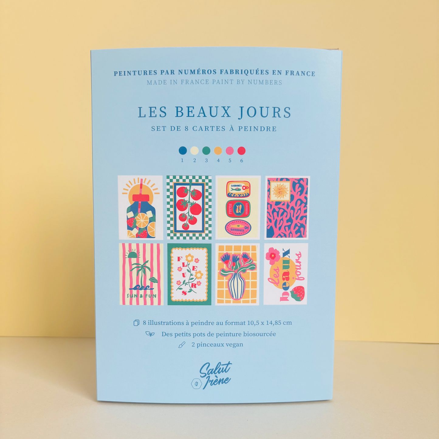 Cartes à peindre par numéros - Les beaux jours | 8 cartes