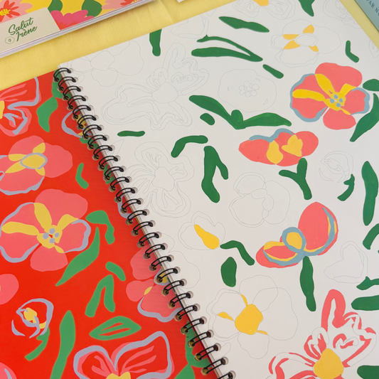Carnet de coloriage - Motifs en fleurs | A4