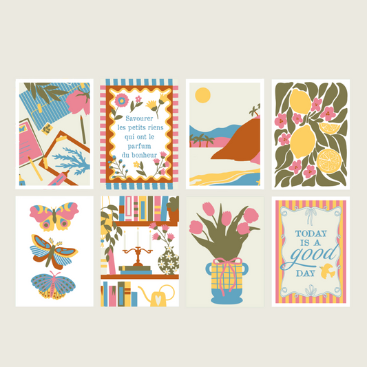 Cartes à peindre par numéros - Moments doux | 8 cartes