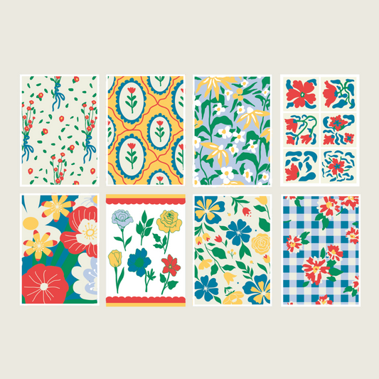 Cartes à peindre par numéros - Rêveries florales | 8 cartes