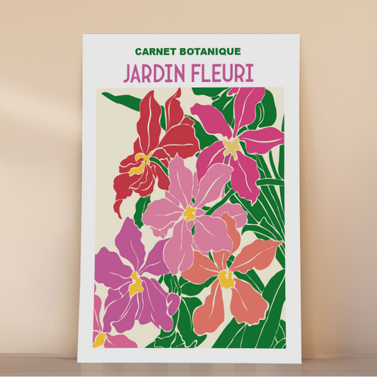 Grande affiche à colorier - Jardin fleuri | 30x40cm