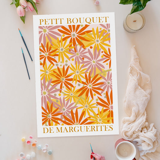 Kit peinture par numéros - Bouquet orange | 40x60cm