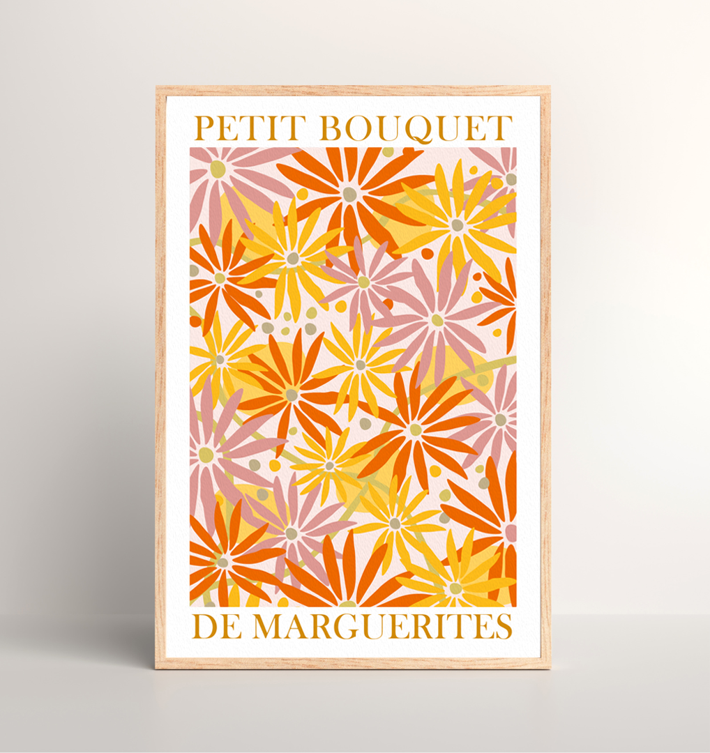 Kit peinture par numéros - Bouquet orange | 40x60cm