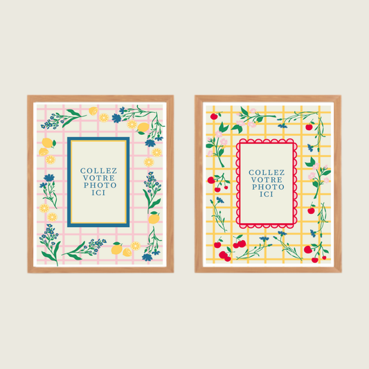 Kit peinture SANS numéros - Cadres fleuris |  Duo 24x30cm