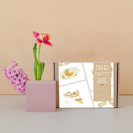 Cartes à peindre par numéros - Dans la chambre de bébé | 4 cartes