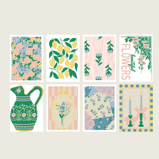 Cartes à peindre par numéros - Délicatesses | 8 cartes