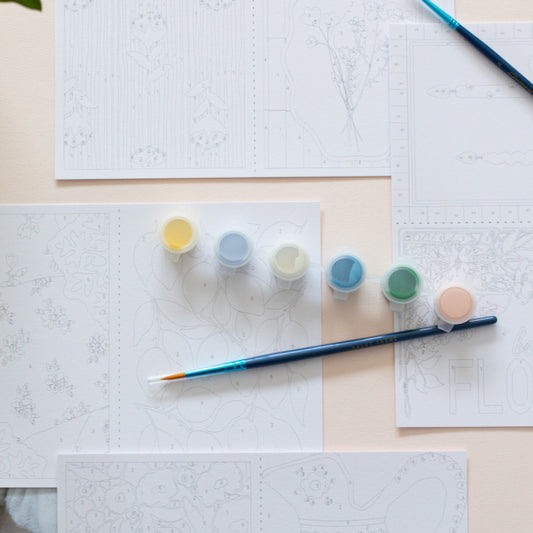 Cartes à peindre par numéros - Délicatesses | 8 cartes