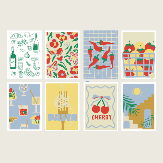 Cartes à peindre par numéros - Dolce Vita | 8 cartes