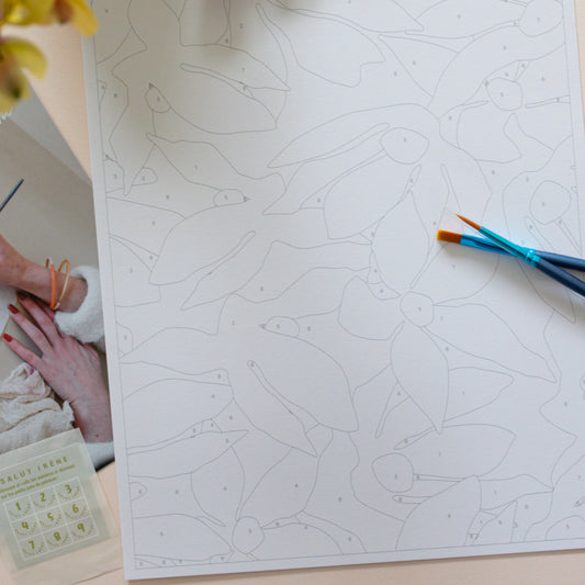 Kit peinture par numéros - Fleurs | Duo 24x30cm