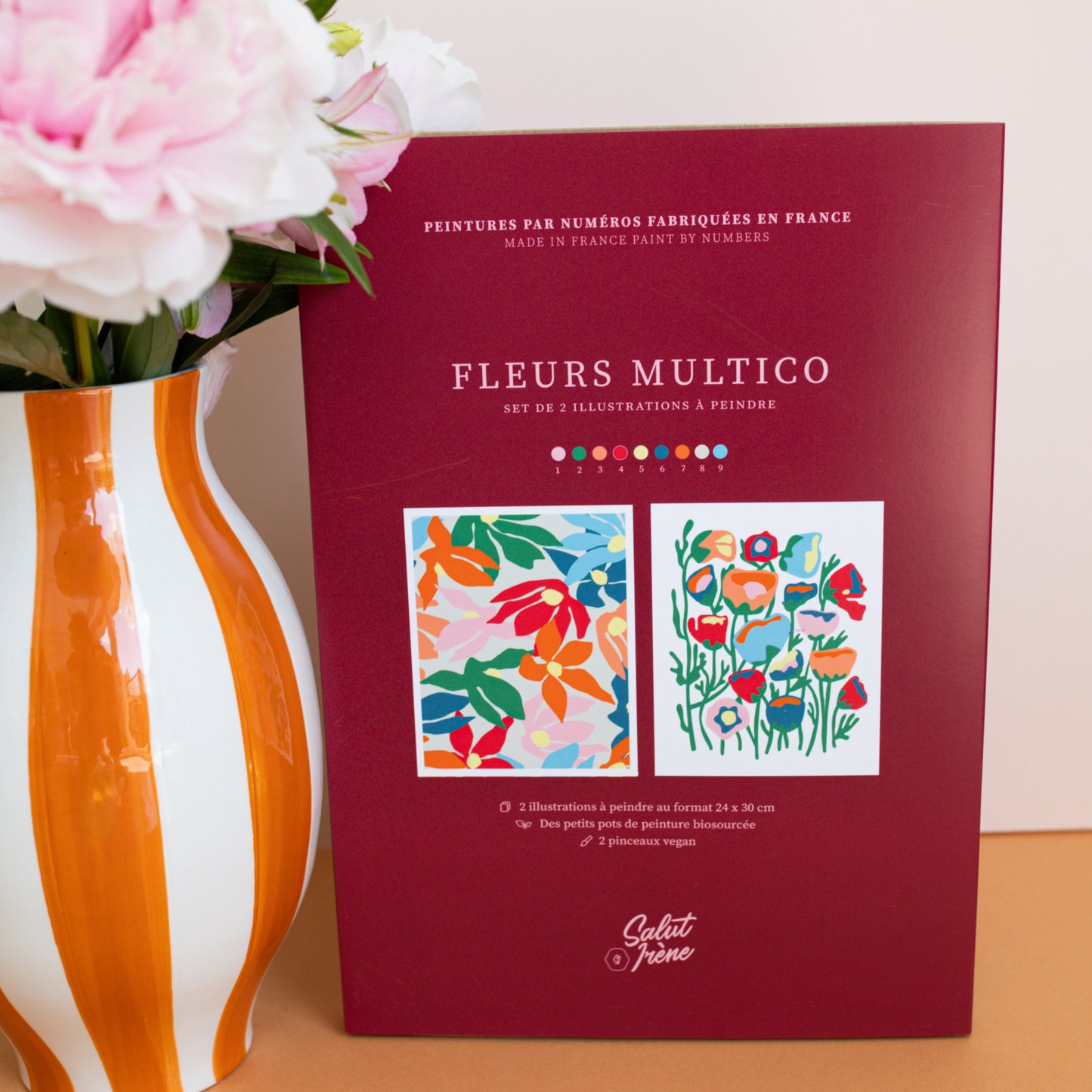 Kit peinture par numéros - Fleurs multico | Duo 24x30cm
