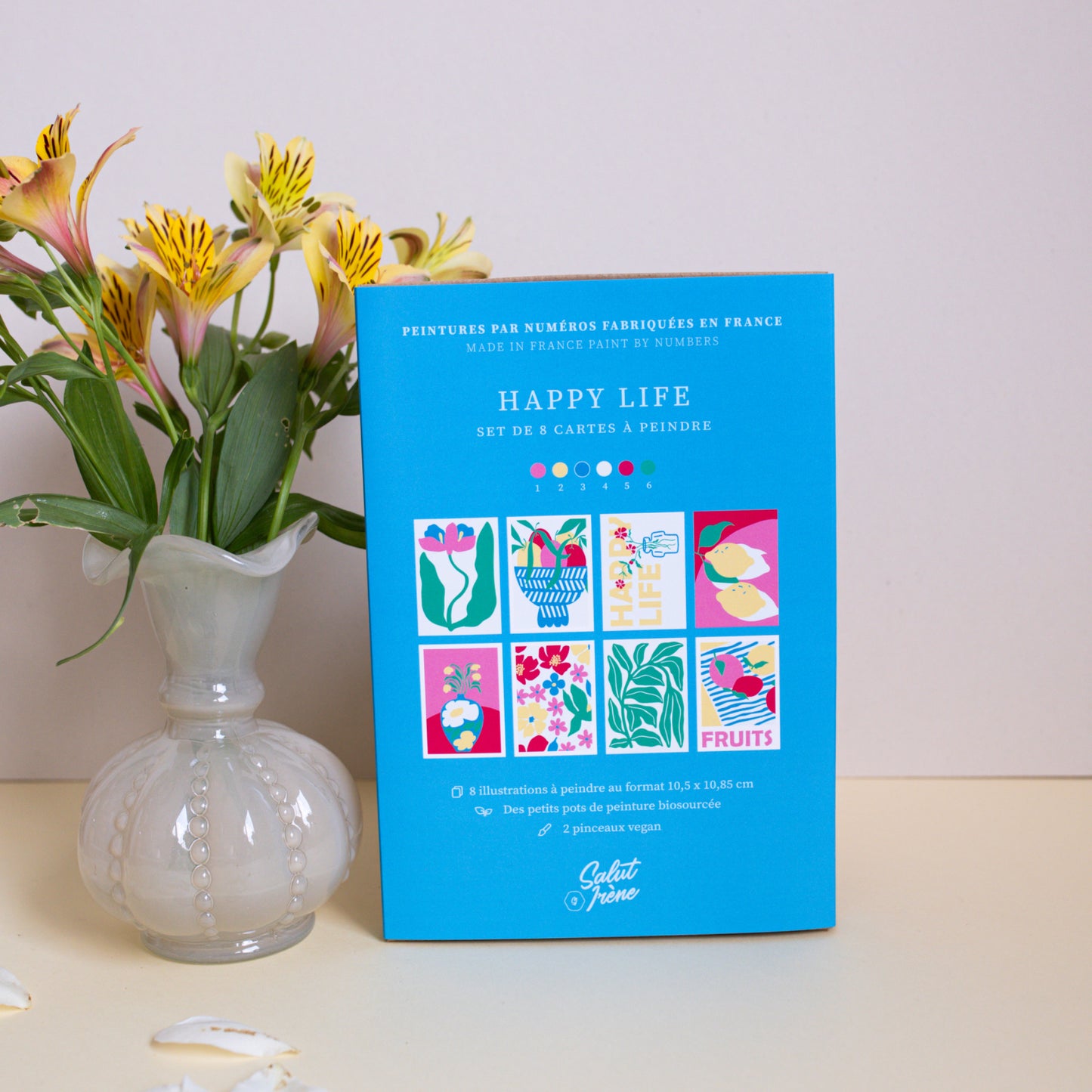 Cartes à peindre par numéros - Happy life | 8 cartes