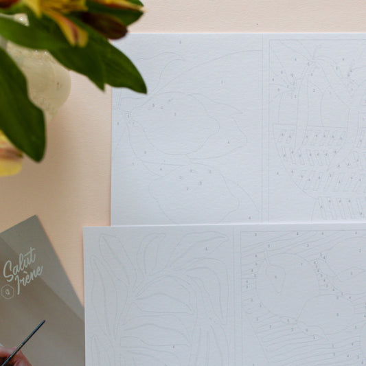 Cartes à peindre par numéros - Happy life | 8 cartes