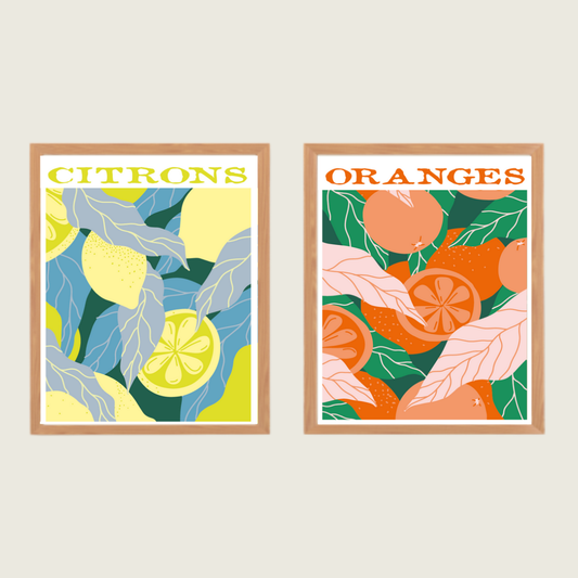 Kit peinture par numéros - Les agrumes | Duo 24x30cm