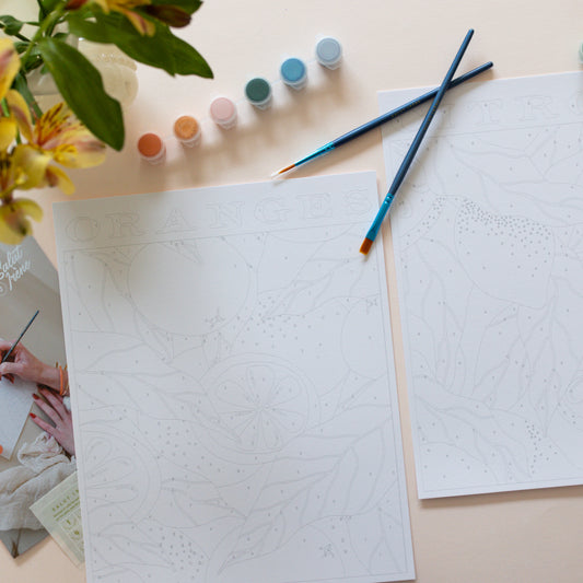 Kit peinture par numéros - Les agrumes | Duo 24x30cm