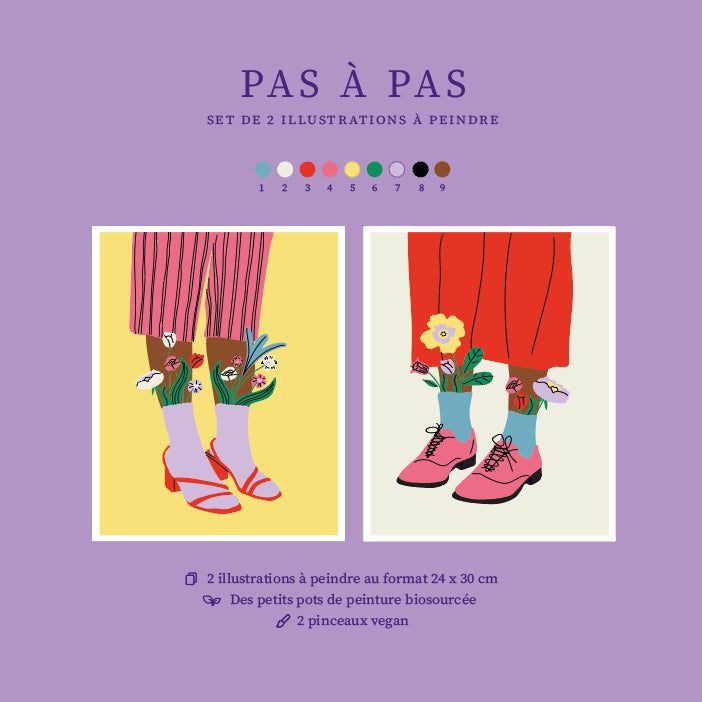 Kit peinture par numéros - Pas à pas | Duo 24x30cm