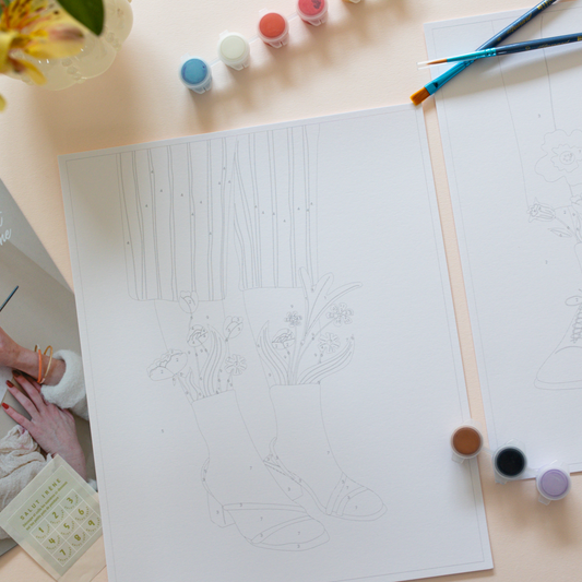 Kit peinture par numéros - Pas à pas | Duo 24x30cm