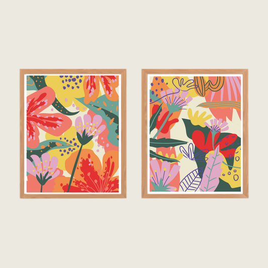 Kit peinture par numéros - Promenade rouge | Duo 24x30cm