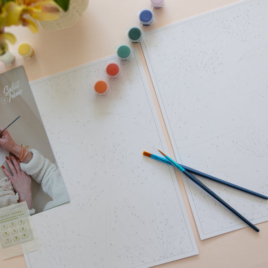 Kit peinture par numéros - Promenade rouge | Duo 24x30cm