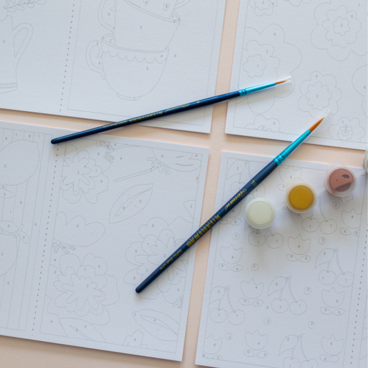 Cartes à peindre par numéros - Rétro déco | 8 cartes