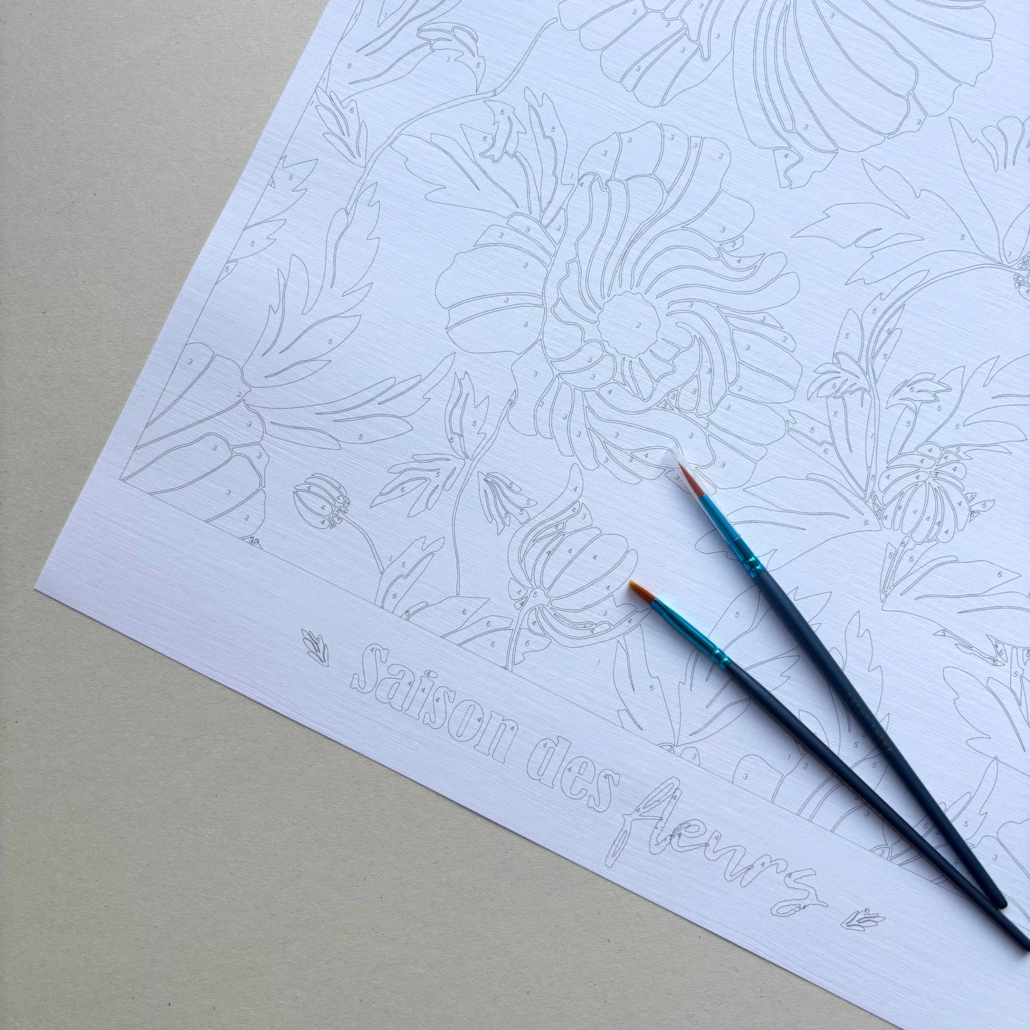 Kit peinture par numéros - Saison des fleurs | 40x60cm - vert