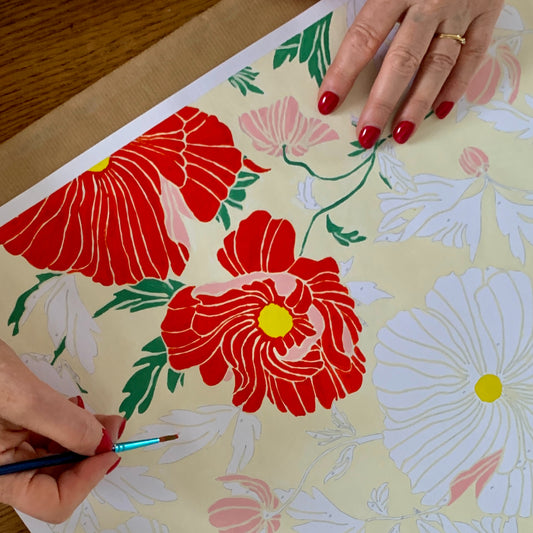 Kit peinture par numéros - Saison des fleurs | 40x60cm - Rouge