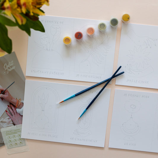 Cartes à peindre par numéros - Self love | 8 cartes