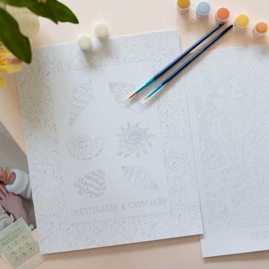 Kit peinture par numéros - Sous l'océan | Duo 24x30cm