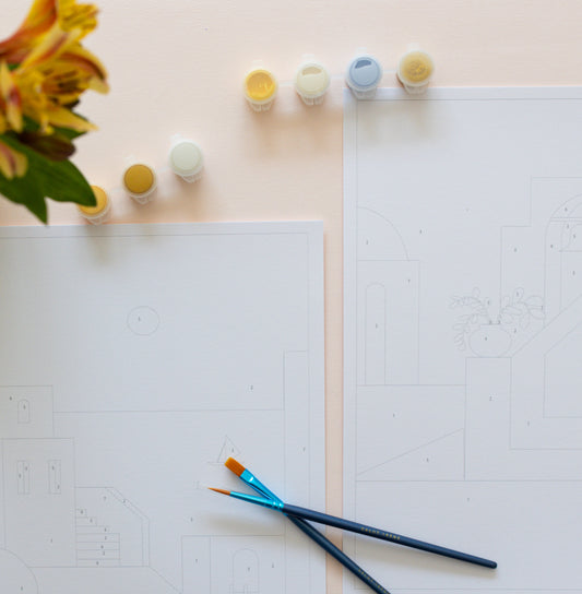 Kit peinture par numéros - Petites ruelles | Duo 24x30cm