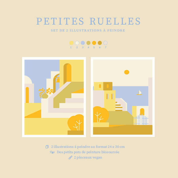 Kit peinture par numéros - Petites ruelles | Duo 24x30cm