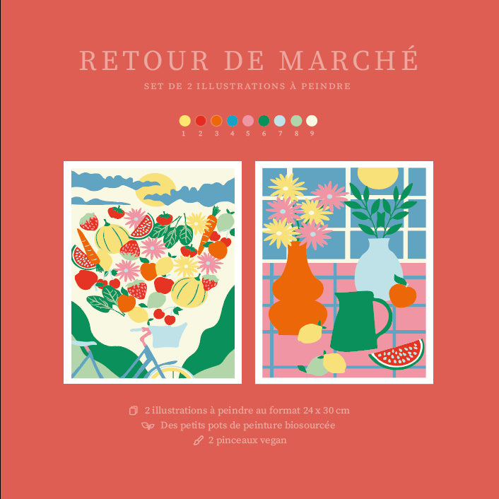 Kit peinture par numéros - Retour de marché | Duo 24x30cm