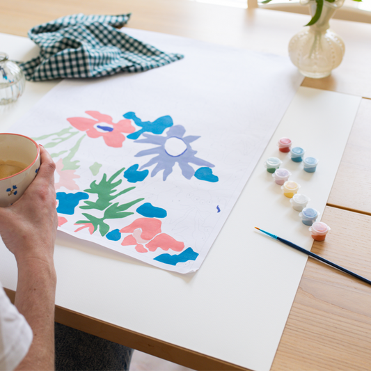 Kit peinture par numéros - Mon herbier | 40x60cm - Bleu