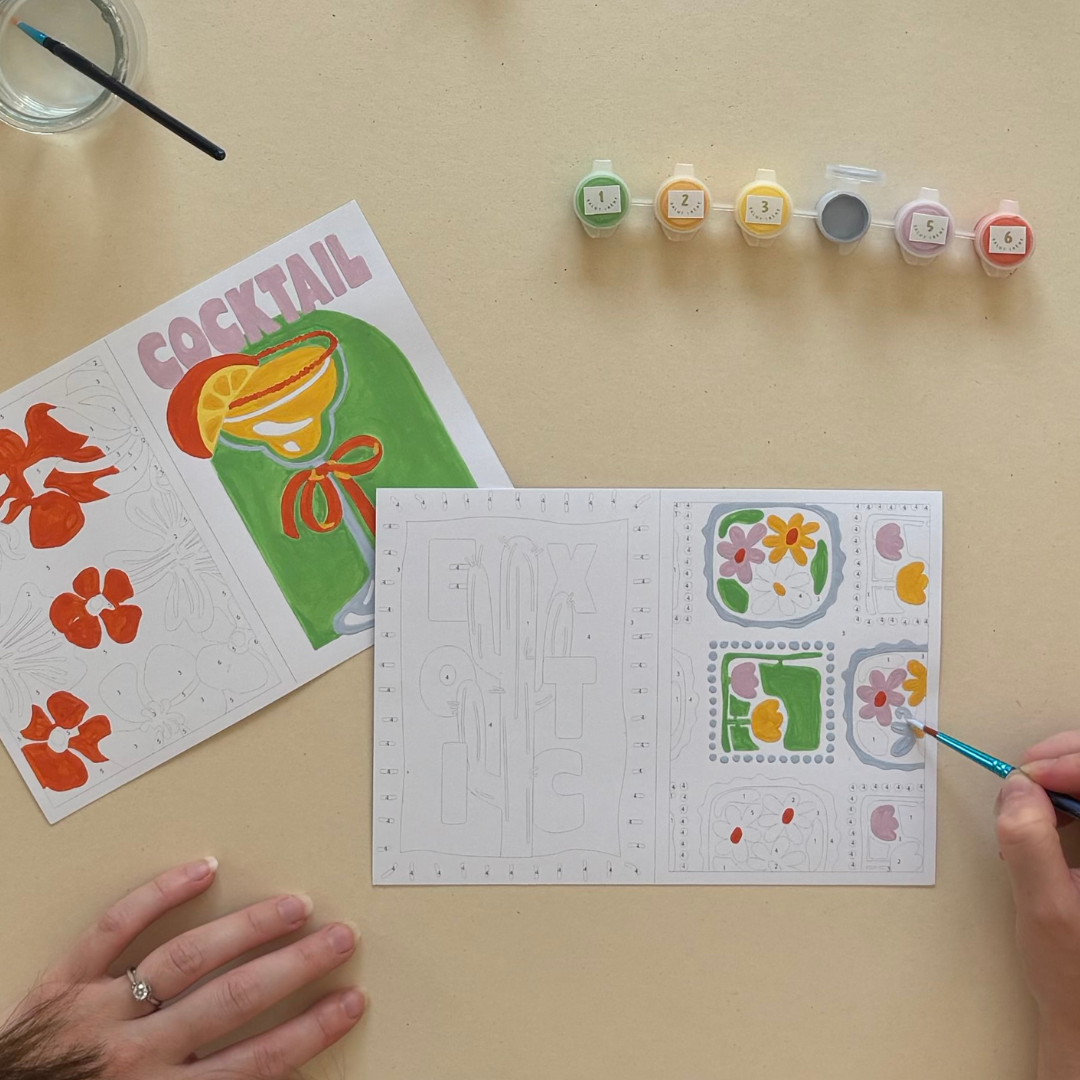 Cartes à peindre par numéros - Exotique | 8 cartes