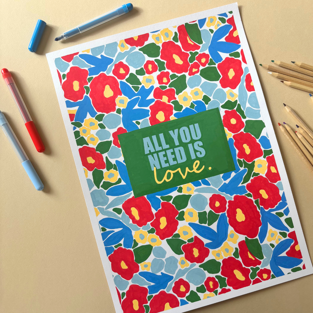 Grande affiche à colorier - All you need | 30x40cm