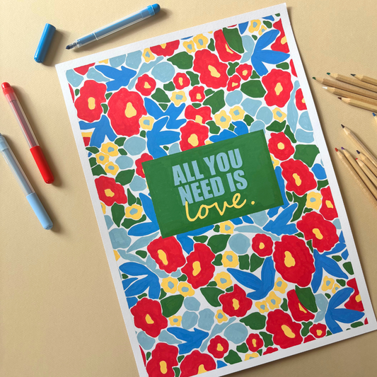 Grande affiche à colorier - All you need | 30x40cm