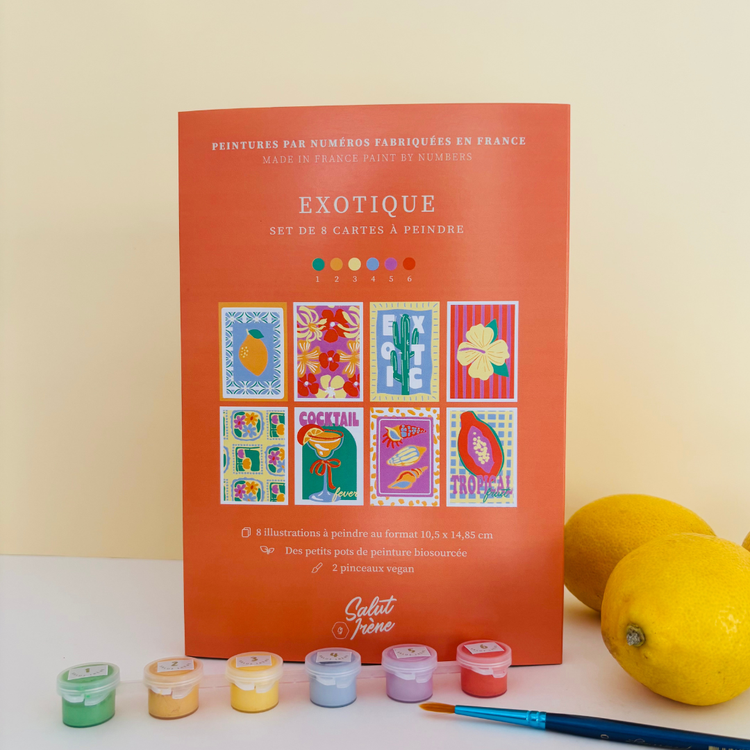Cartes à peindre par numéros - Exotique | 8 cartes