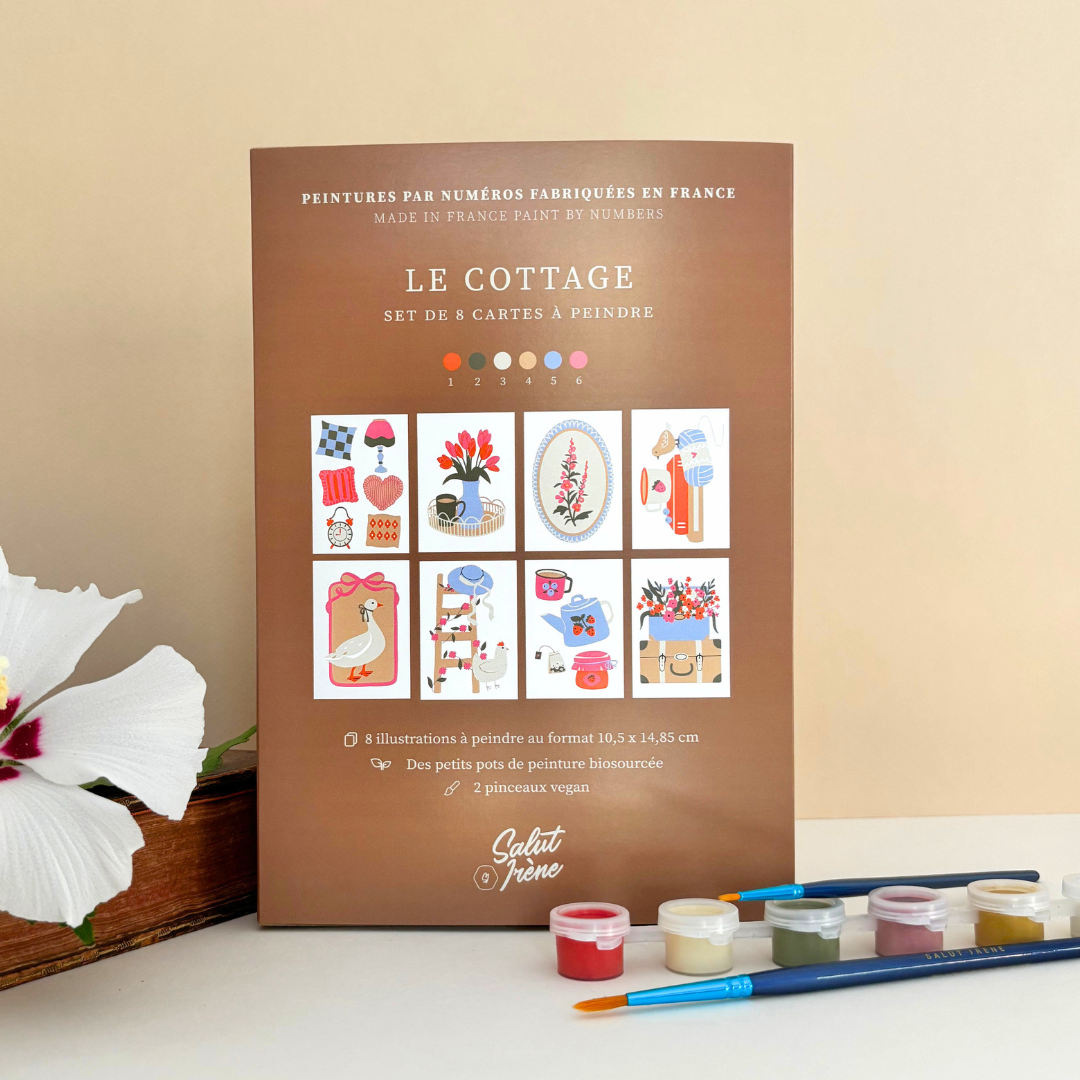 Cartes à peindre par numéros - Le cottage | 8 cartes