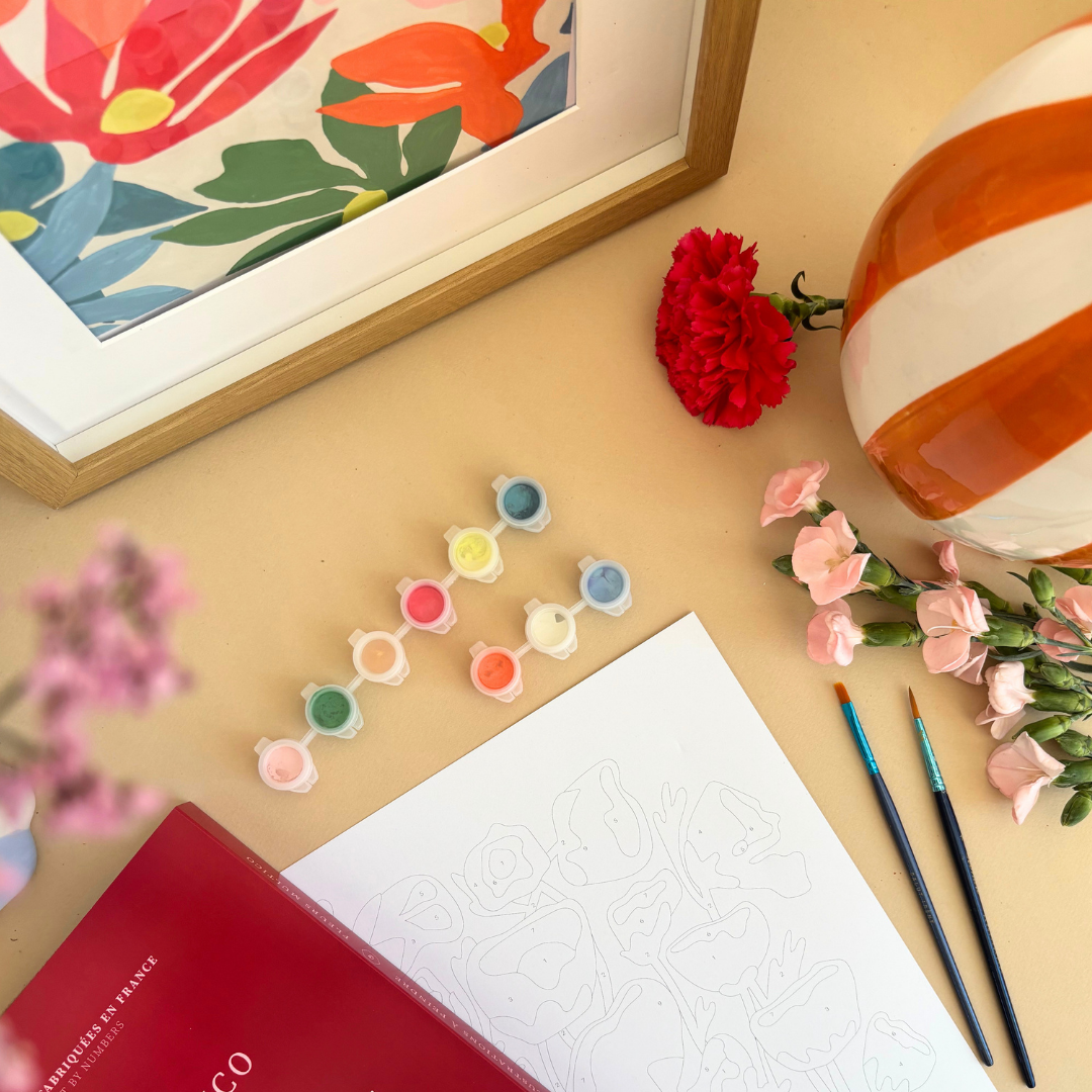 Kit peinture par numéros - Fleurs multico | Duo 24x30cm