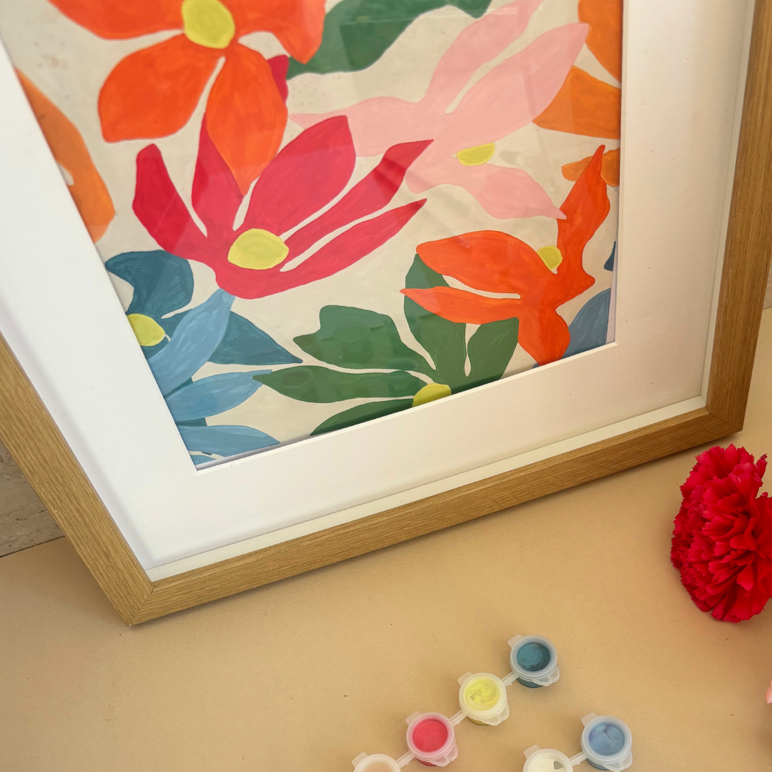 Kit peinture par numéros - Fleurs multico | Duo 24x30cm