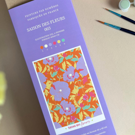 Kit peinture par numéros XXL - Saison des fleurs | 40x60cm - violet