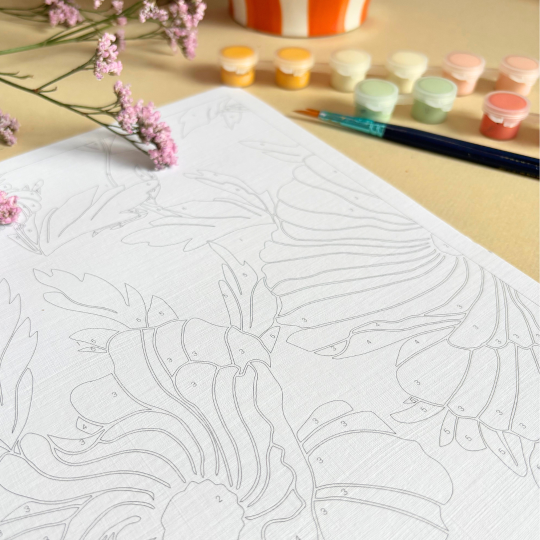 Kit peinture par numéros XXL - Saison des fleurs | 40x60cm - violet