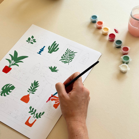 Kit peinture par numéros - Jardins | Duo 24x30cm