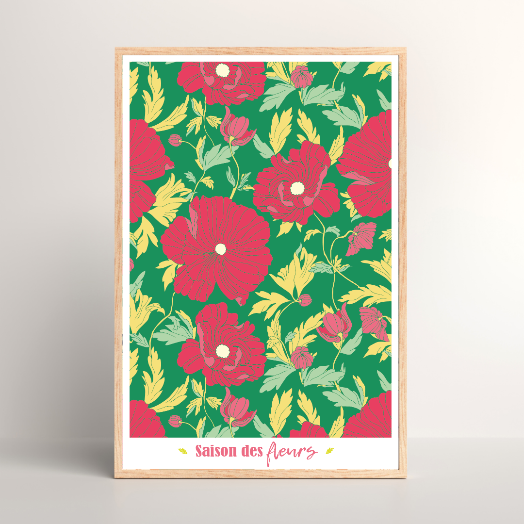 Kit peinture par numéros - Saison des fleurs | 40x60cm - vert
